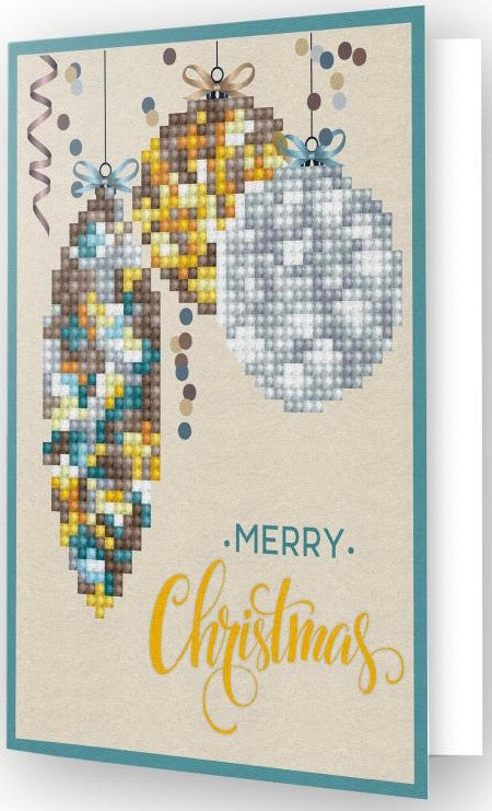 Diamond Dotz Christmas Bauble Antique Greeting Card